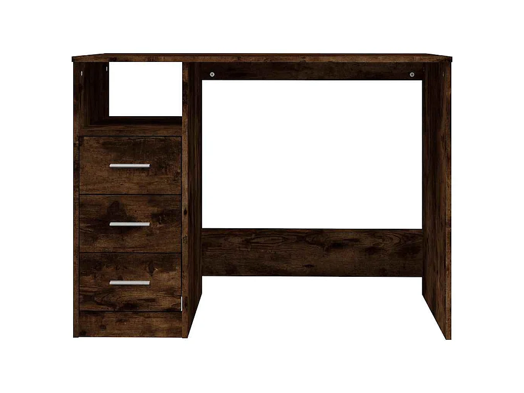 Bureau met lades 102x50x76 cm bewerkt hout gerookt eikenkleurig