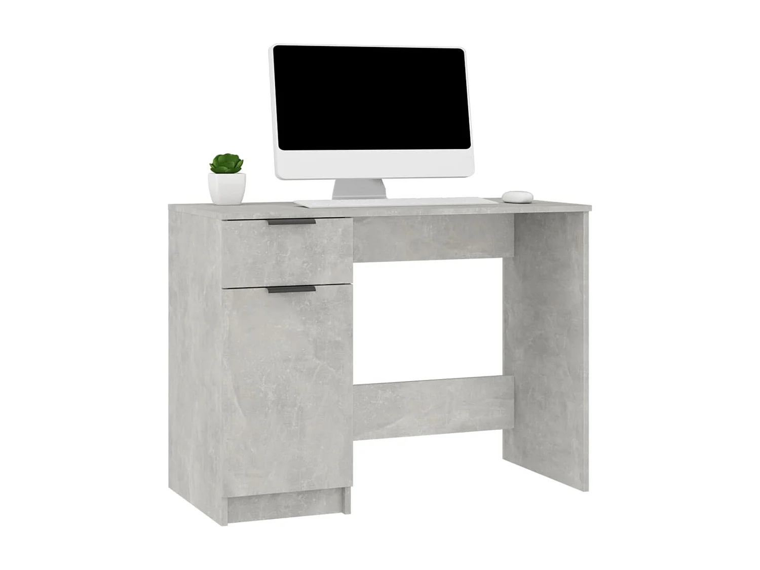 Bureau Gris béton 100x50x75 cm Bois d'ingénierie