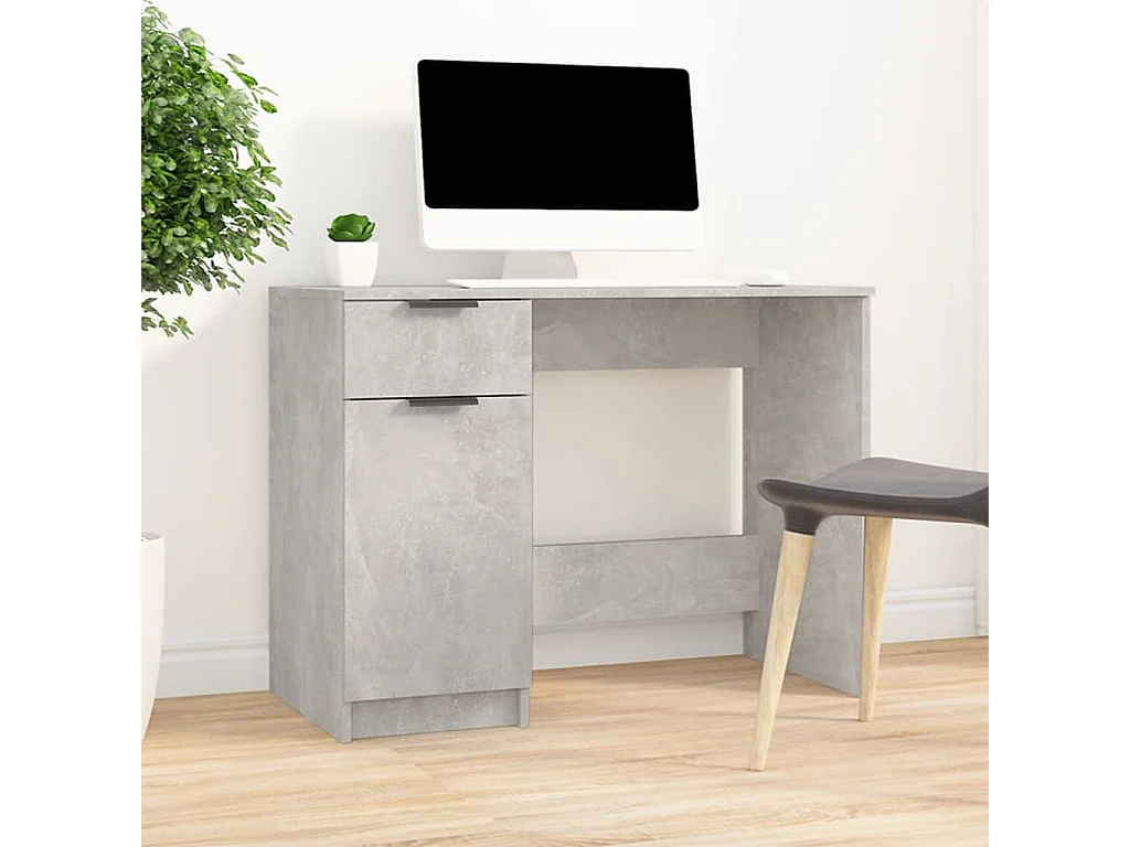 Bureau Gris béton 100x50x75 cm Bois d'ingénierie