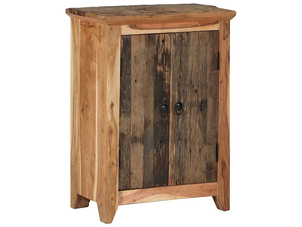 Buffet 55x33x75 cm bois massif d'acacia et bois de récupération