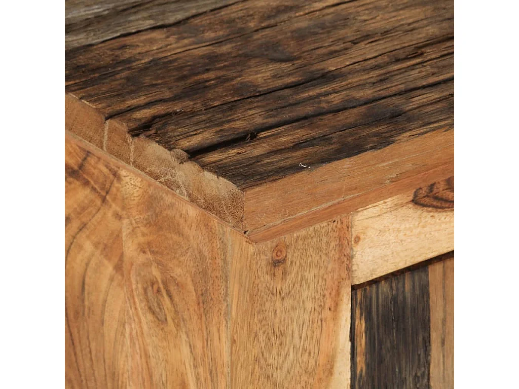 Buffet 55x33x75 cm bois massif d'acacia et bois de récupération