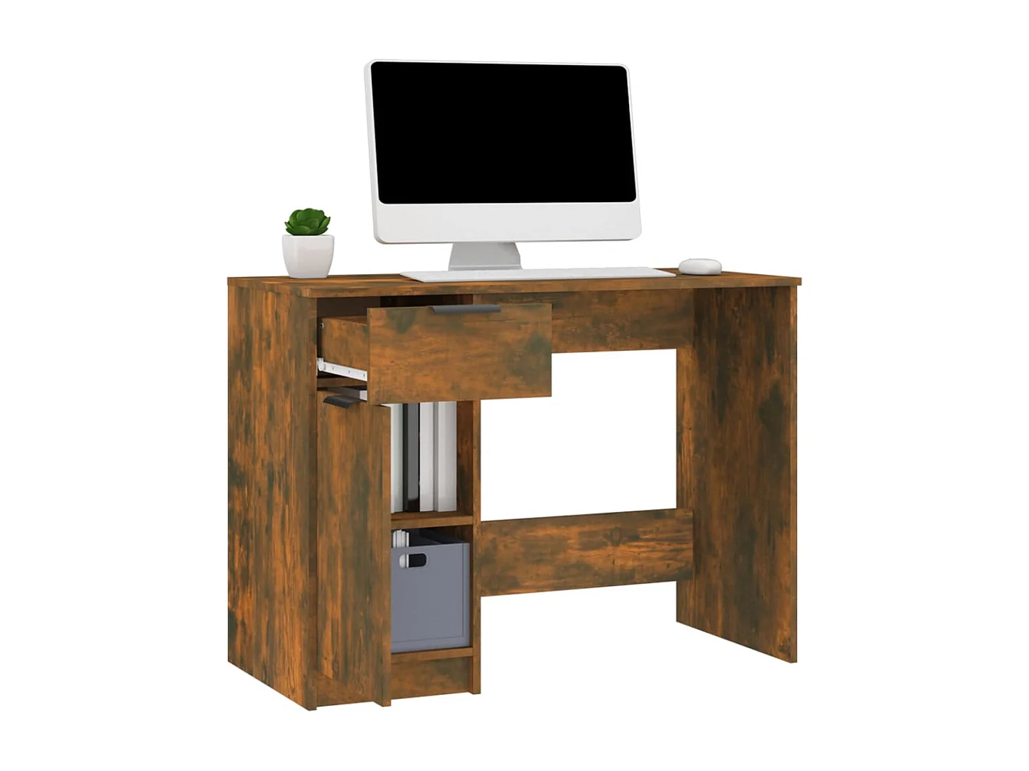 Bureau Chêne fumé 100x50x75 cm Bois d'ingénierie
