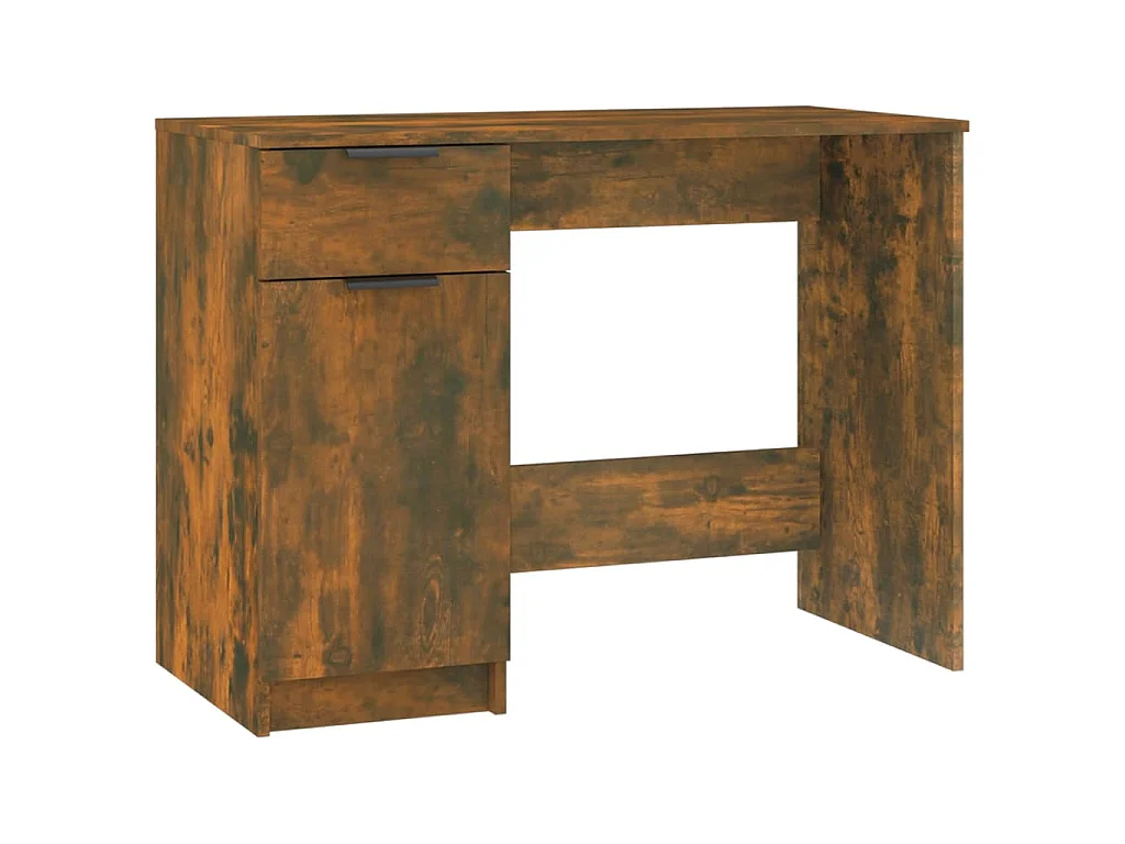 Bureau 100x50x75 cm bewerkt hout gerookt eikenkleurig