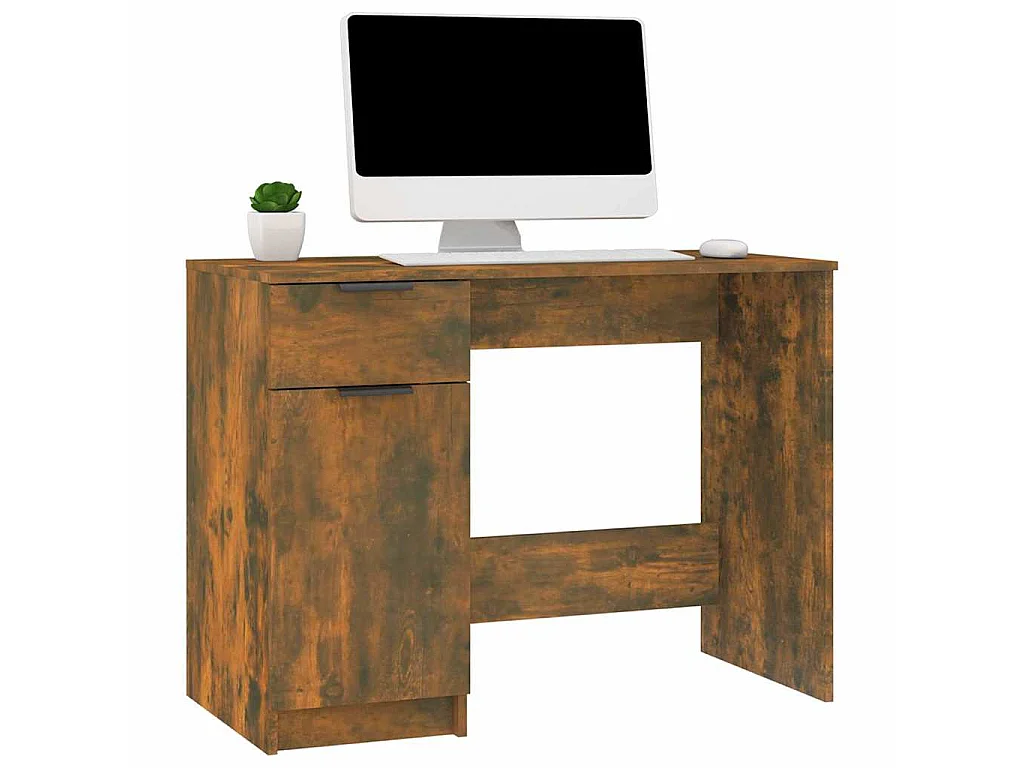Bureau Chêne fumé 100x50x75 cm Bois d'ingénierie