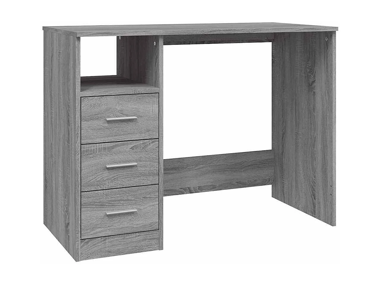 Bureau avec tiroirs Sonoma gris 102x50x76 cm Bois d'ingénierie