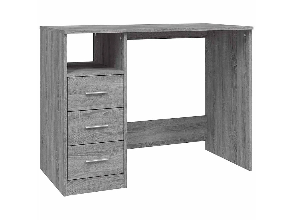 Bureau avec tiroirs Sonoma gris 102x50x76 cm Bois d'ingénierie