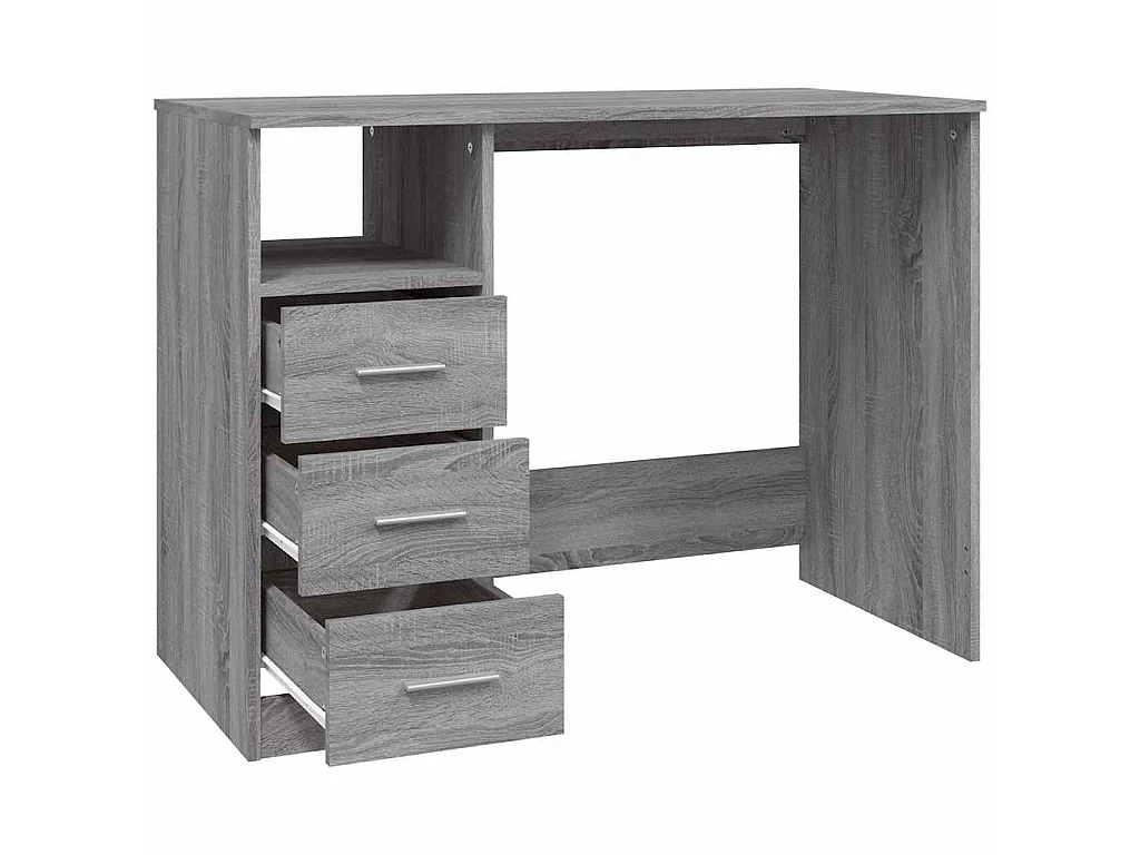 Bureau avec tiroirs Sonoma gris 102x50x76 cm Bois d'ingénierie