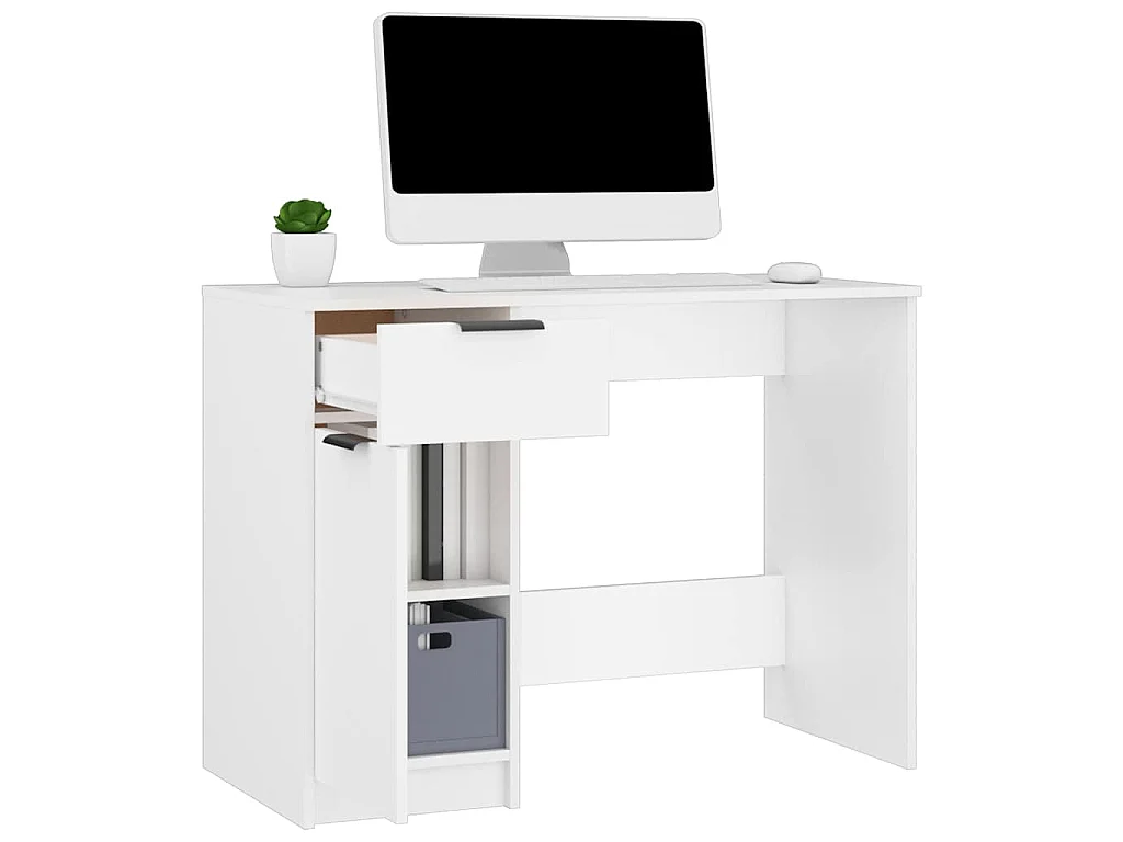 Bureau Blanc 100x50x75 cm Bois d'ingénierie