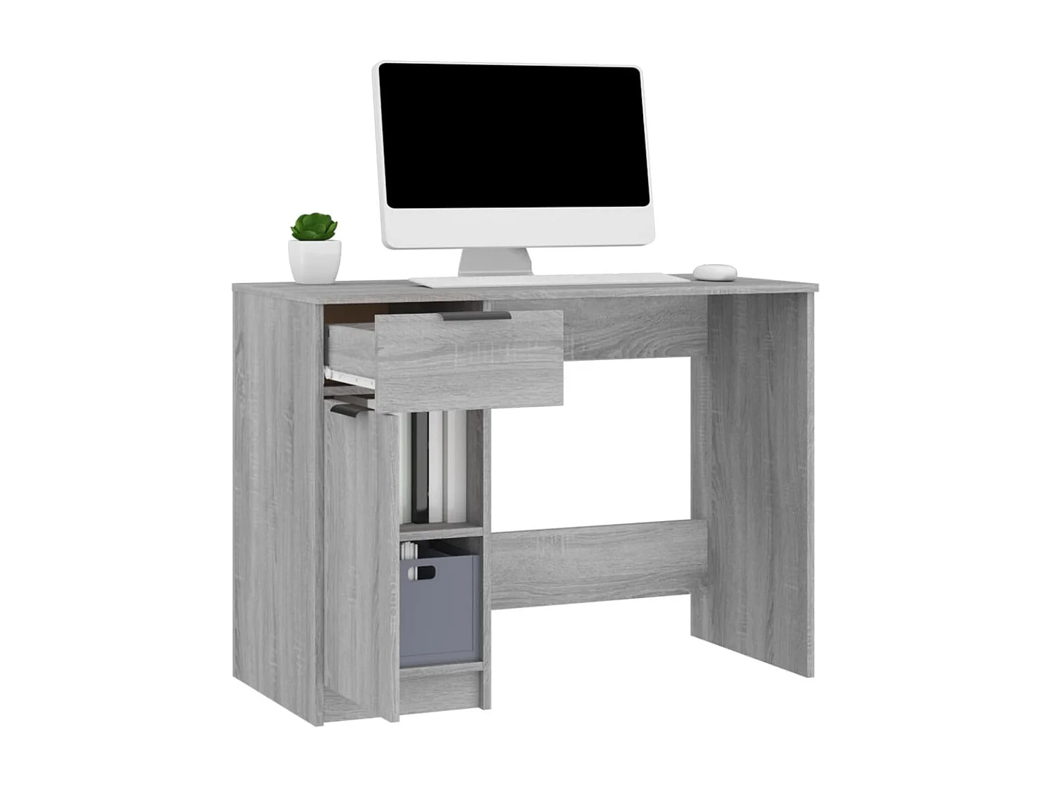 Bureau Sonoma gris 100x50x75 cm Bois d'ingénierie