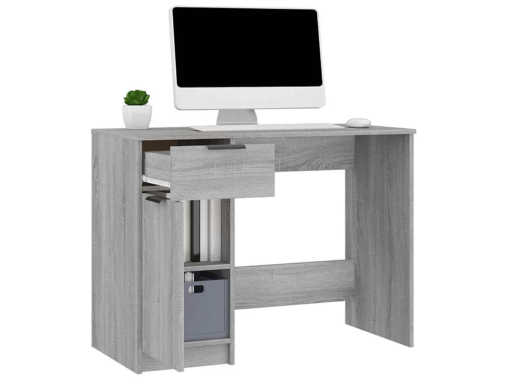 Bureau Sonoma gris 100x50x75 cm Bois d'ingénierie