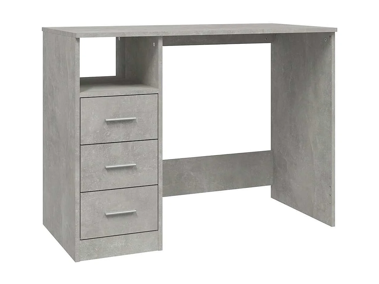Bureau met lades 102x50x76 cm bewerkt hout betongrijs