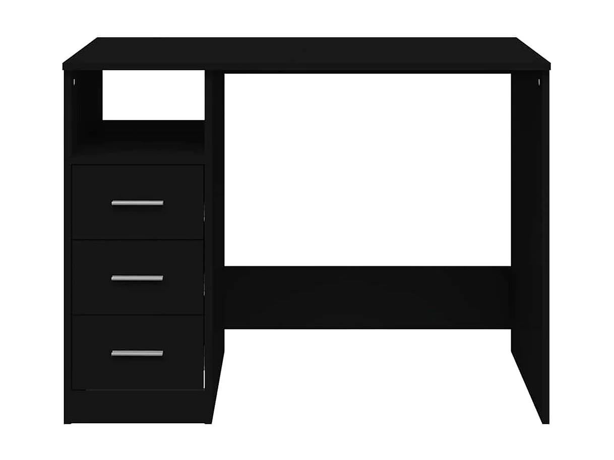 Bureau avec tiroirs Noir 102x50x76 cm Bois d'ingénierie