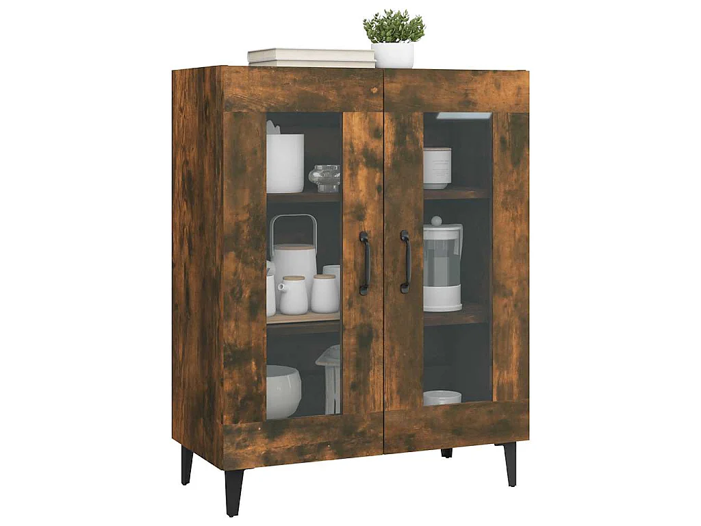 Dressoir 69,5x34x90 cm bewerkt hout gerookt eikenkleurig