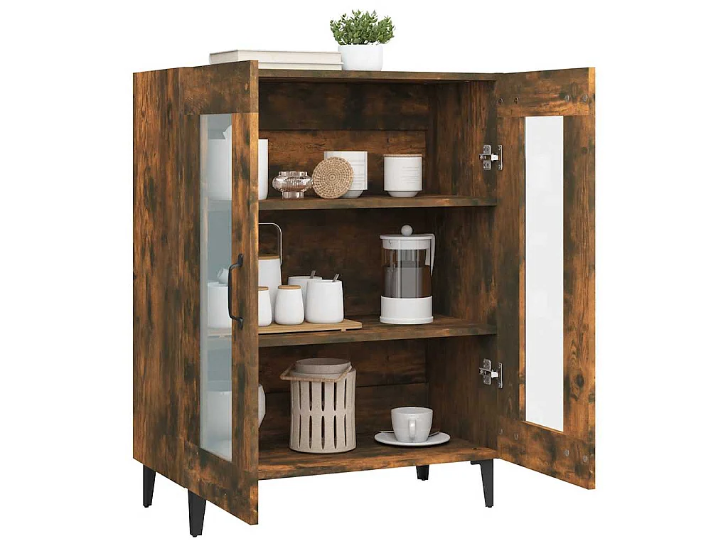 Dressoir 69,5x34x90 cm bewerkt hout gerookt eikenkleurig
