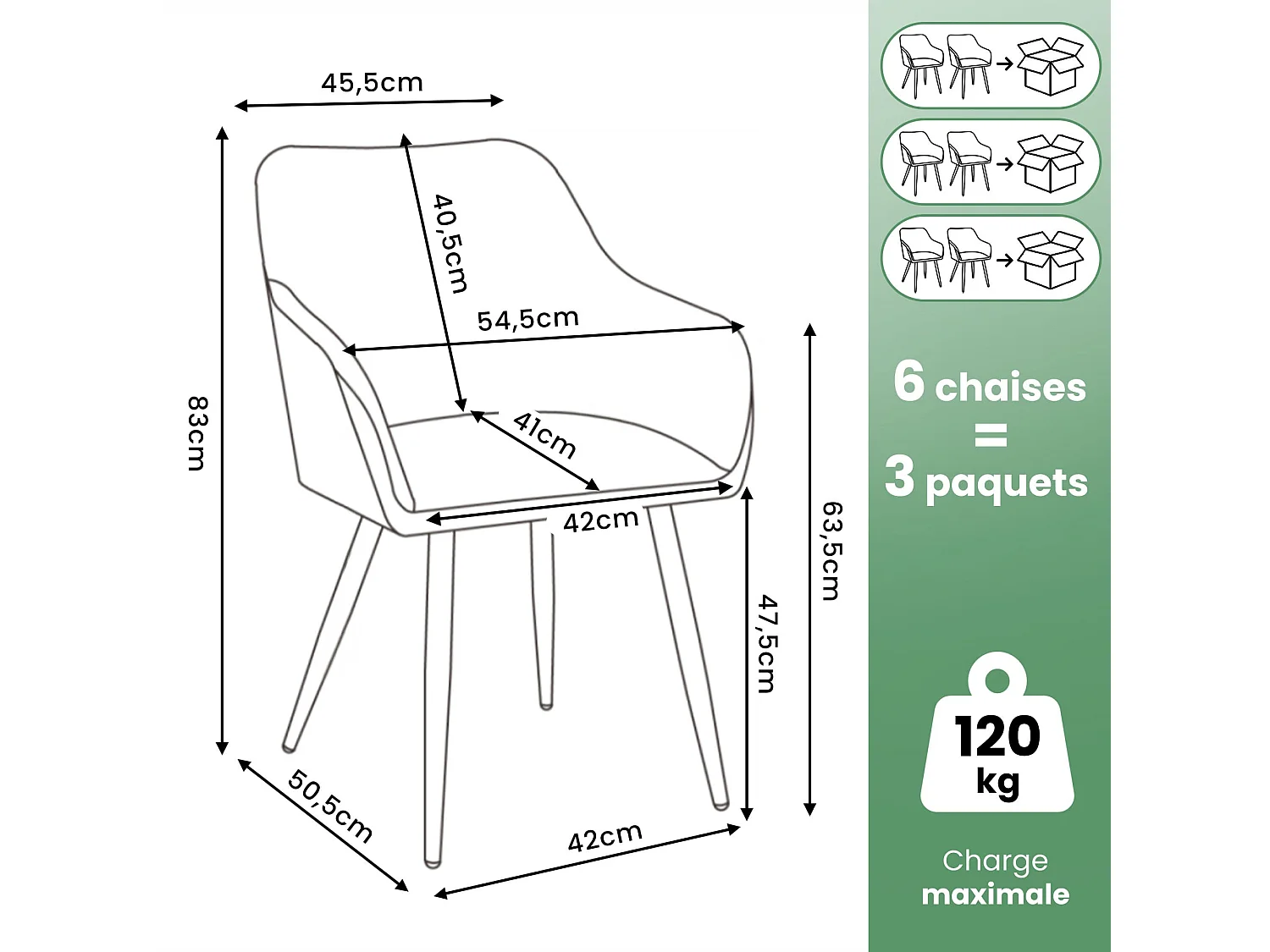 Conjunto de 4 cadeiras de veludo liso ESTELLE Verde Garrafa com pés pretos