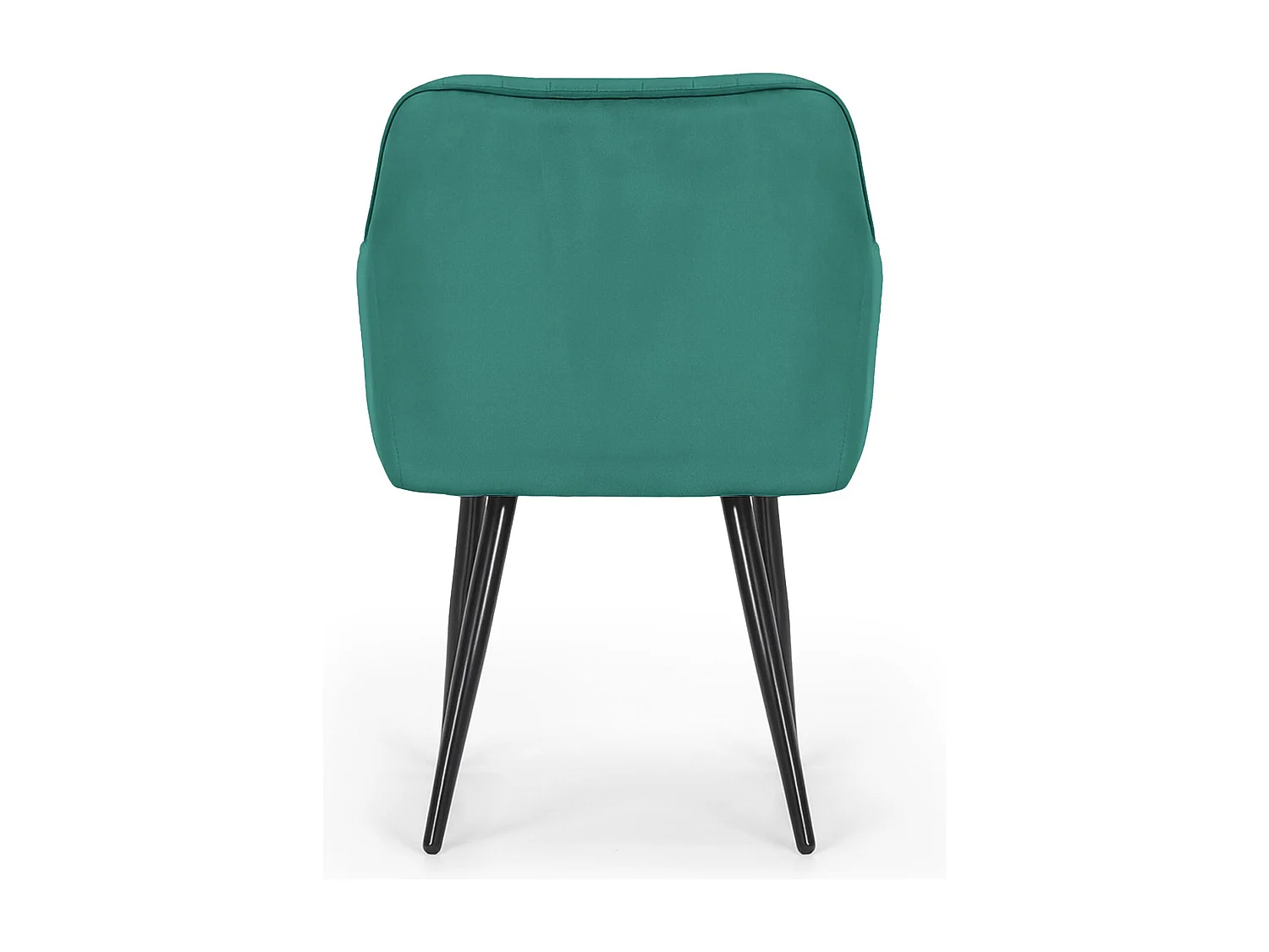 Lot de 6 Chaises en velours à surpiqûres FLORENCE Vert Bouteille pieds noirs