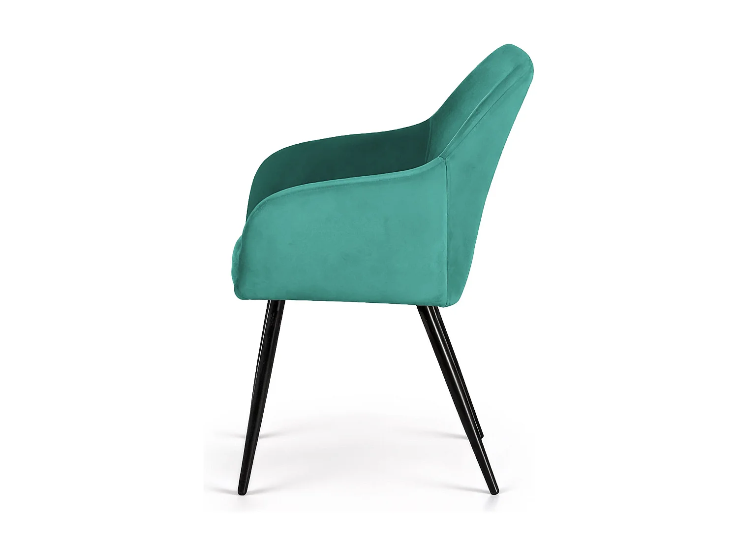 Set di 4 Sedie in velluto liscio ESTELLE Verde Bottiglia gambe nere