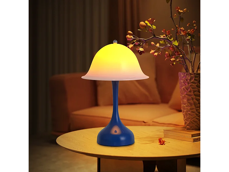 Nettlife draadloze LED-tafellamp - dimbare nachtlamp met aanraakbediening, 3 kleurtemperaturen, oplaadbaar via USB, modern design voor kantoor en woonkamer.