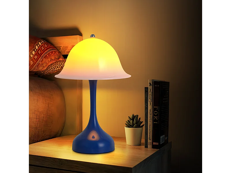 Nettlife draadloze LED-tafellamp - dimbare nachtlamp met aanraakbediening, 3 kleurtemperaturen, oplaadbaar via USB, modern design voor kantoor en woonkamer.