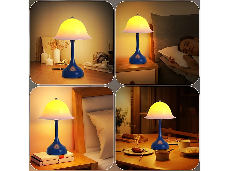 Nettlife draadloze LED-tafellamp - dimbare nachtlamp met aanraakbediening, 3 kleurtemperaturen, oplaadbaar via USB, modern design voor kantoor en woonkamer.