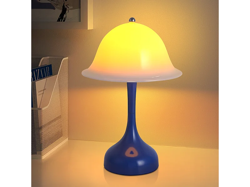 Nettlife Lampe de Table Sans Fil LED - Lampe Chevet Tactile Dimmable, 3 Températures, Rechargeable USB, Design Moderne pour Bureau Salon