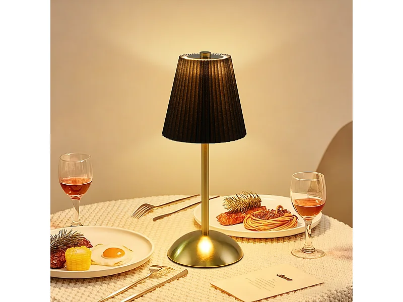 Nettlife Lampe de Table Sans Fil Lot de 2 - Lampe Chevet LED Tactile Dimmable, USB Rechargeable, Abat-jour Tissu, Design Moderne pour Chambre