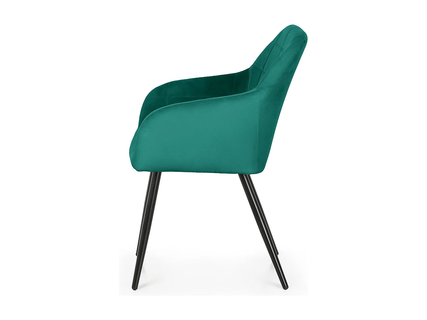 Juego de 6 sillas acolchadas LUXANO Verde Botella patas negras