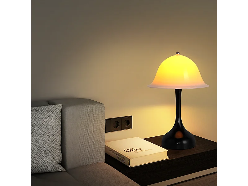 Nettlife Draadloze Tafellamp - Zwarte LED Nachtlamp met Touchbediening, Dimbaar, USB Oplaadbaar, Modern Design voor Woonkamer en Slaapkamer