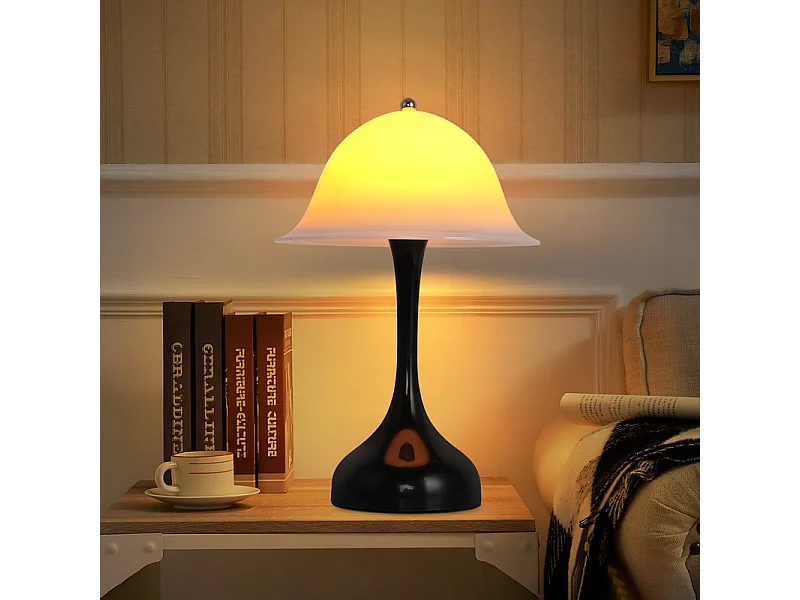 Nettlife Draadloze Tafellamp - Zwarte LED Nachtlamp met Touchbediening, Dimbaar, USB Oplaadbaar, Modern Design voor Woonkamer en Slaapkamer