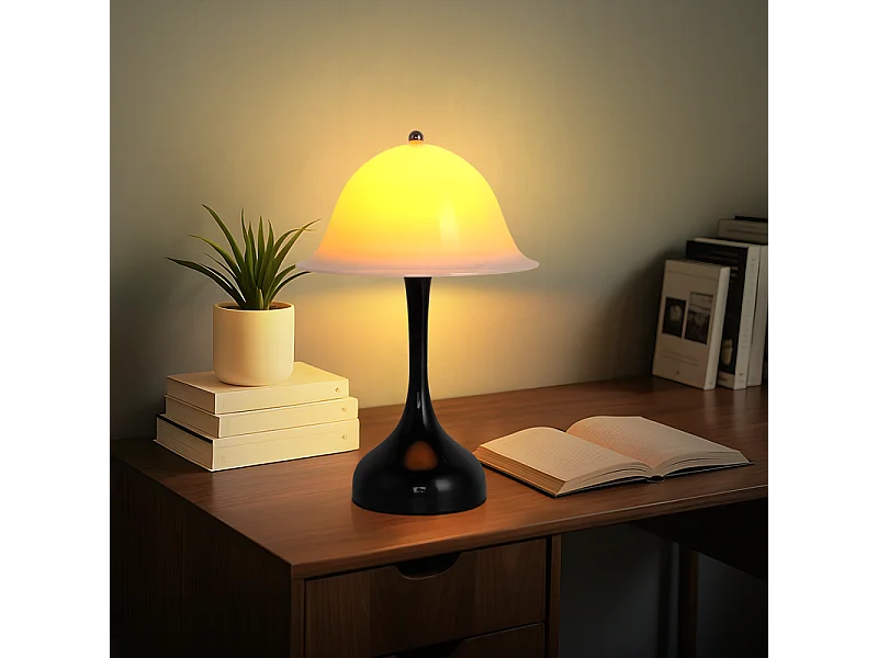 Nettlife Draadloze Tafellamp - Zwarte LED Nachtlamp met Touchbediening, Dimbaar, USB Oplaadbaar, Modern Design voor Woonkamer en Slaapkamer