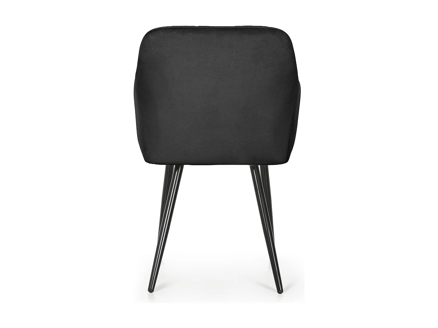 Set di 4 Sedie imbottite con cuciture quadrate LUXANO Nero gambe nere