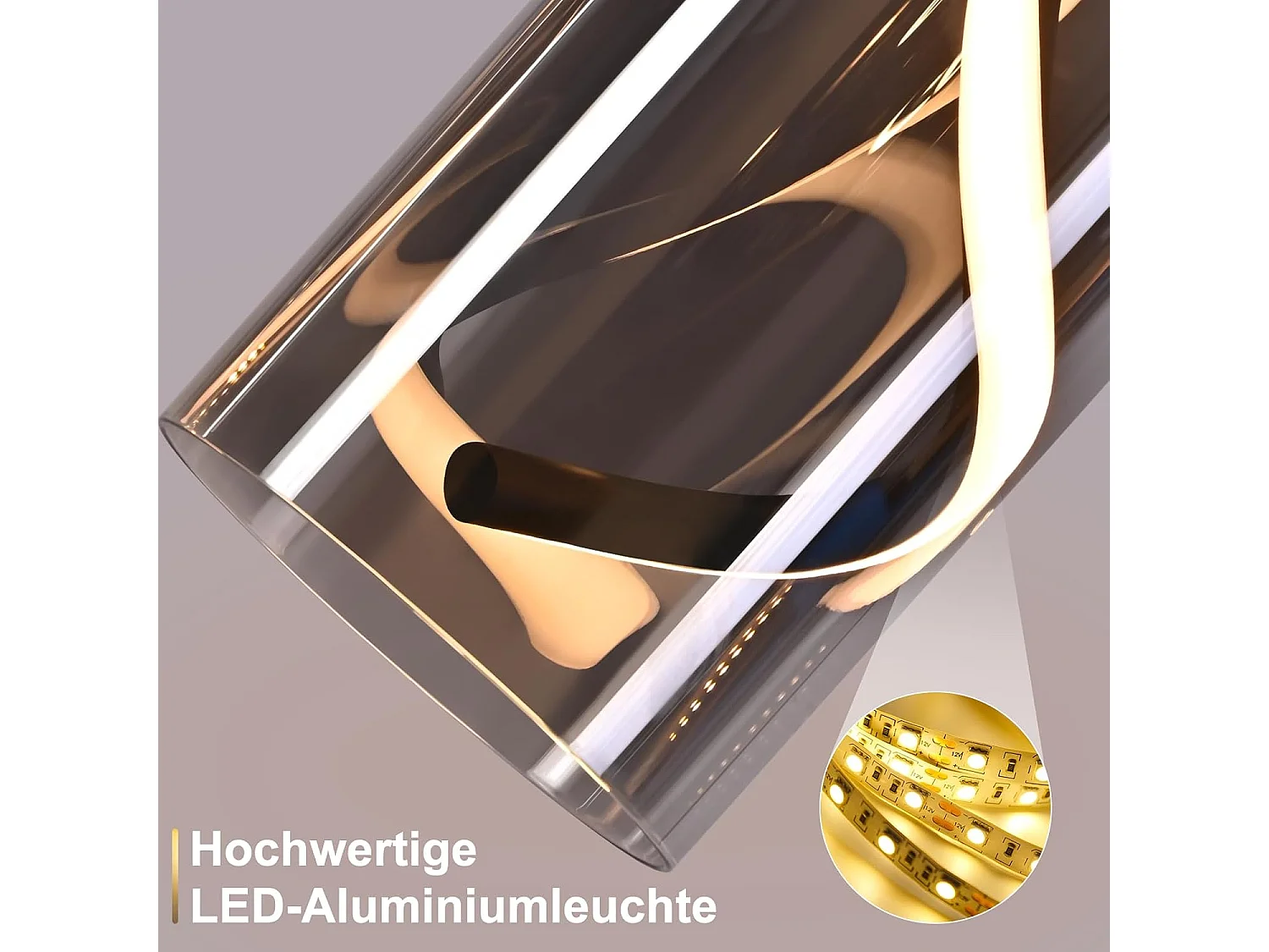 Nettlife Vintage 3-flammige LED-Pendelleuchte – Rundes, rauchgraues Glas, 23 W, 3000 K, Retro-Stil, verstellbar, Tischleuchte