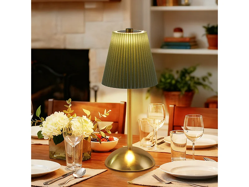Nettlife Kabellose Tischlampen, 2er-Set – Dimmbare Touch-LED-Nachttischlampe, USB-aufladbar, Stoffschirm, modernes Design fürs Schlafzimmer