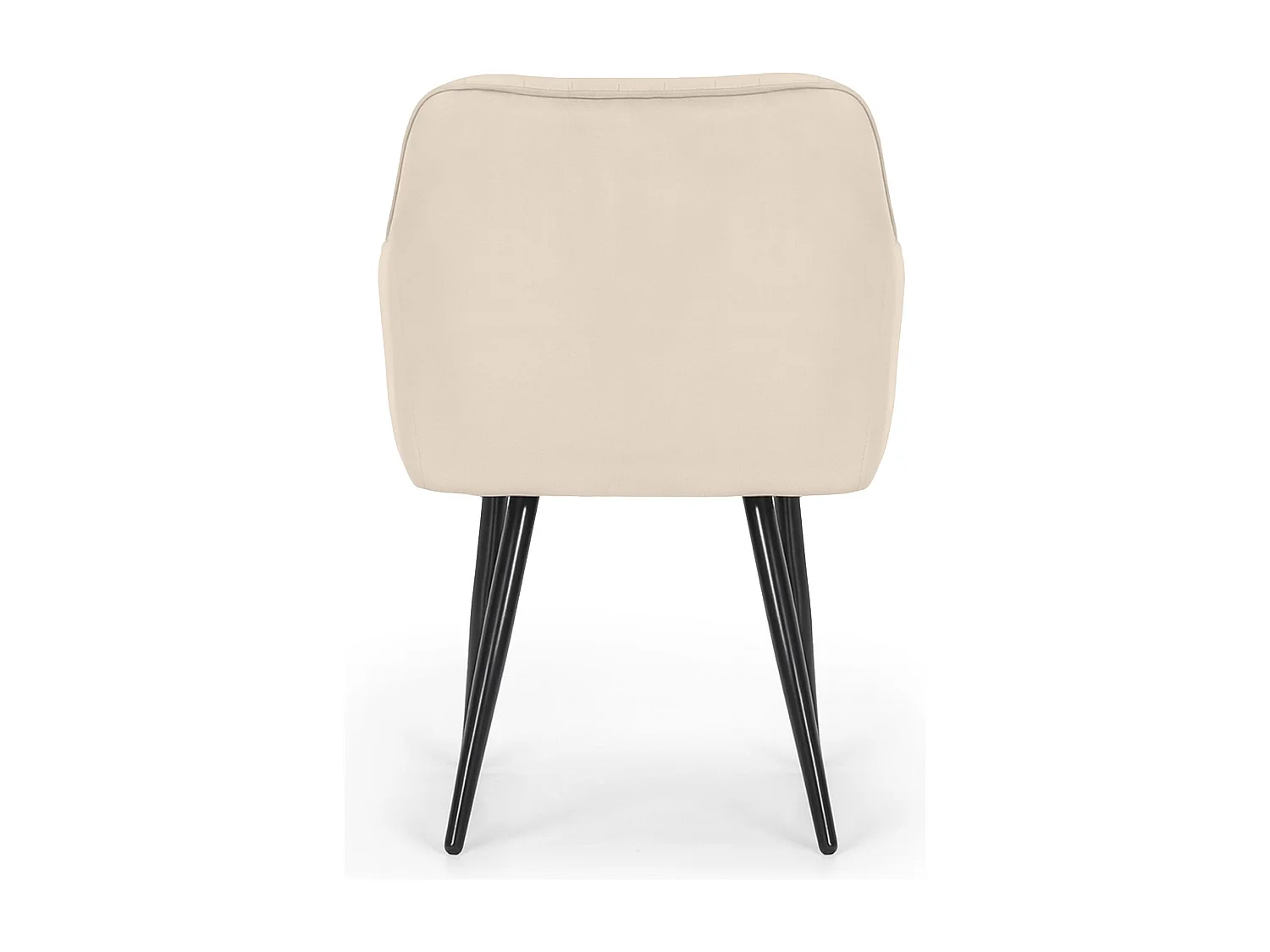 Set di 4 Sedie in velluto con cuciture verticali FLORENCE Beige gambe nere