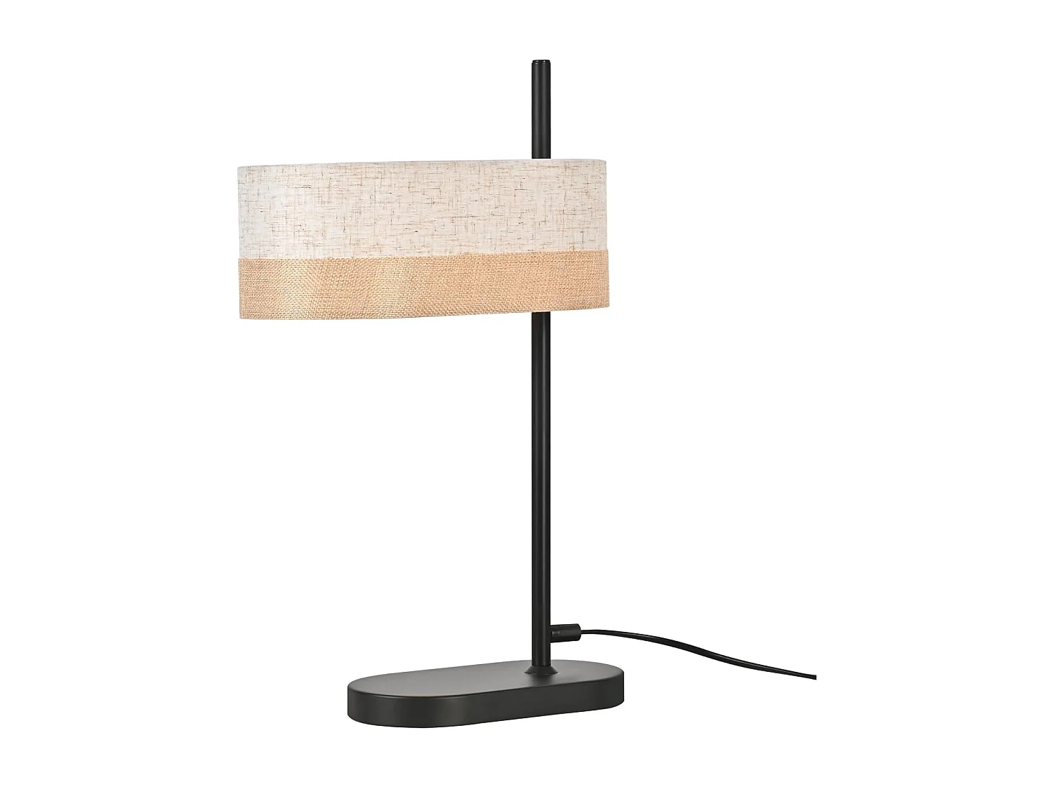 Nettlife Lampe de Table Vintage Salon - Lampe de Chevet Noire en Tissu E14 avec Câble, Lampe de Bureau Rustique Rétro pour Chambre à Coucher (Sans Ampoule)