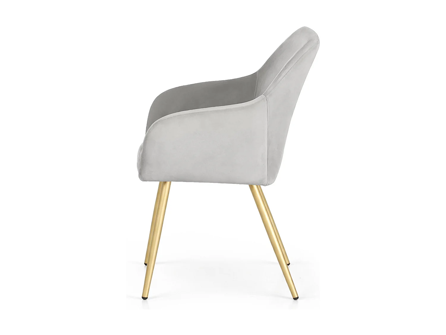 Set di 4 Sedie in velluto liscio ESTELLE Grigio gambe oro