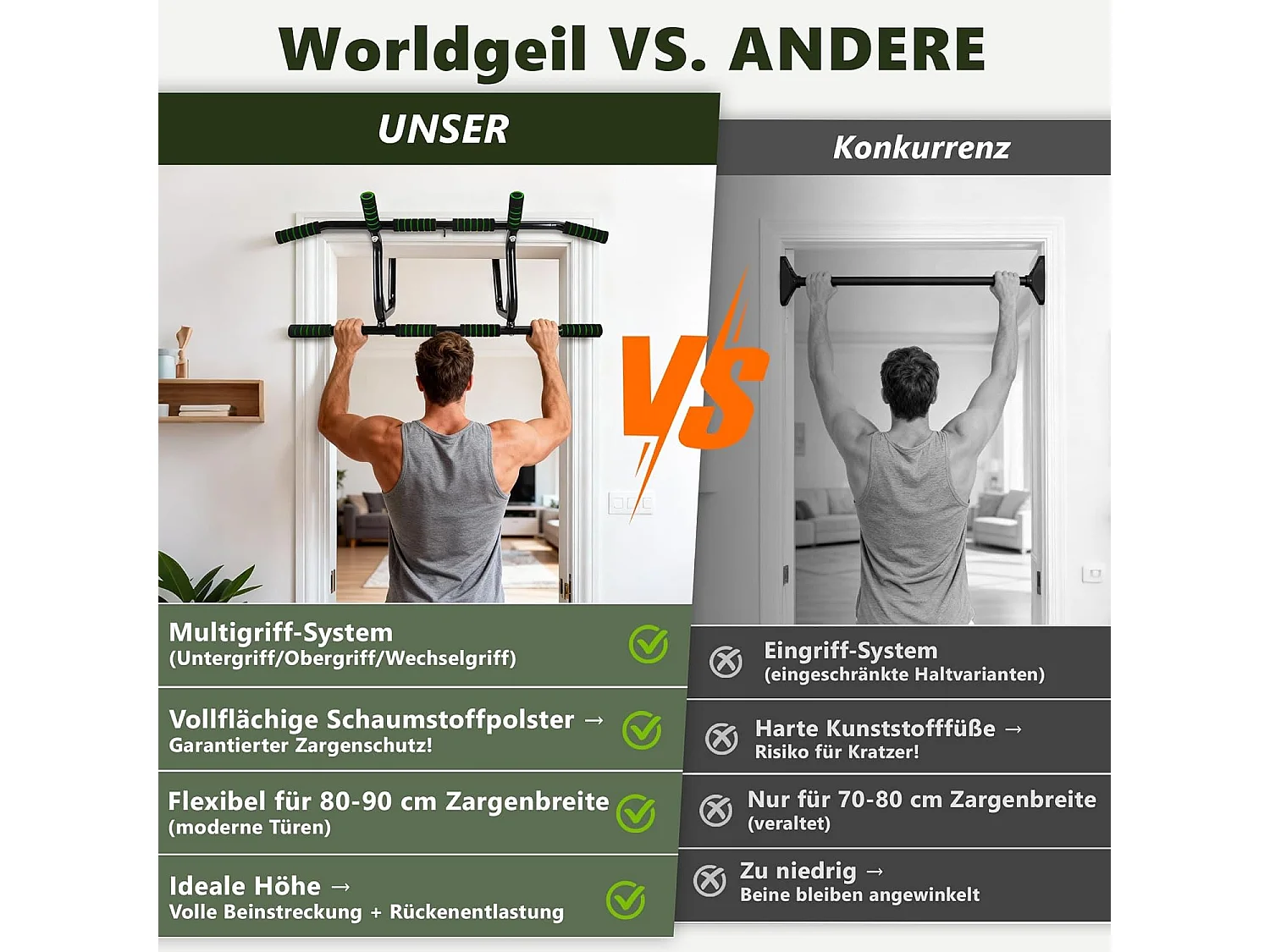 Drążek do podciągania Nettlife bez śrub, mocowany do drzwi, drążek do ćwiczeń siłowych, uchwyty antypoślizgowe, udźwig 200 kg