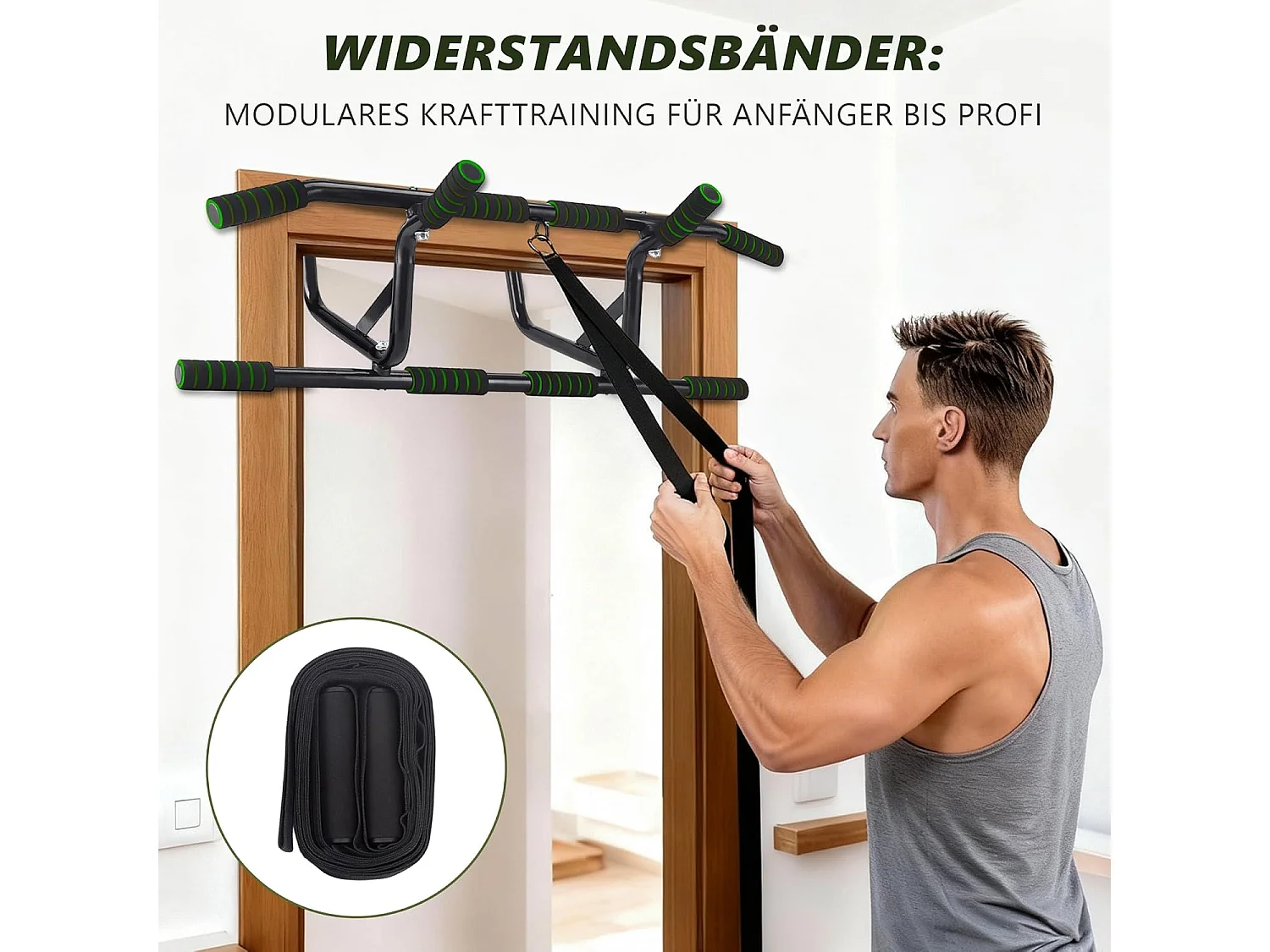 Drążek do podciągania Nettlife bez śrub, mocowany do drzwi, drążek do ćwiczeń siłowych, uchwyty antypoślizgowe, udźwig 200 kg