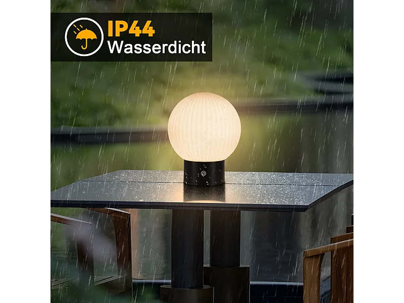 NETTLIFE Lampe de table sans fil rechargeable – Lampe LED tactile USB, dimmable 3000K–6500K, IP44, chevet & salle de bain