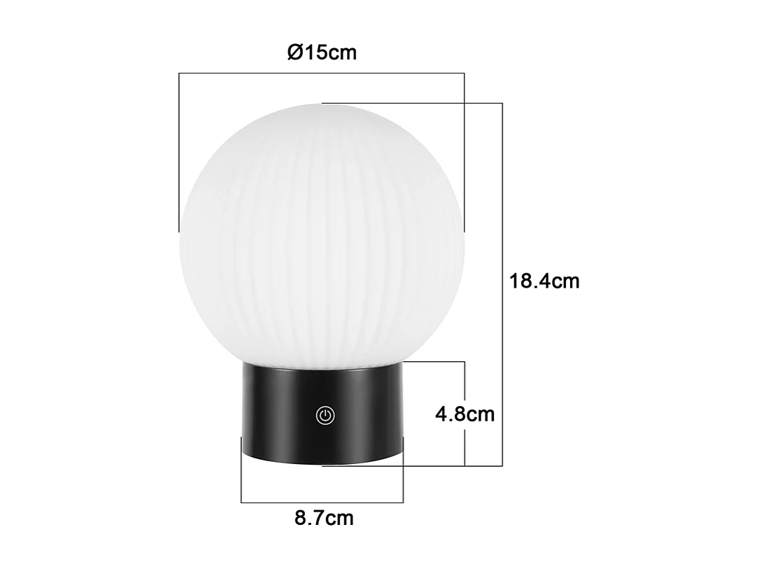 NETTLIFE Lampe de table sans fil rechargeable – Lampe LED tactile USB, dimmable 3000K–6500K, IP44, chevet & salle de bain