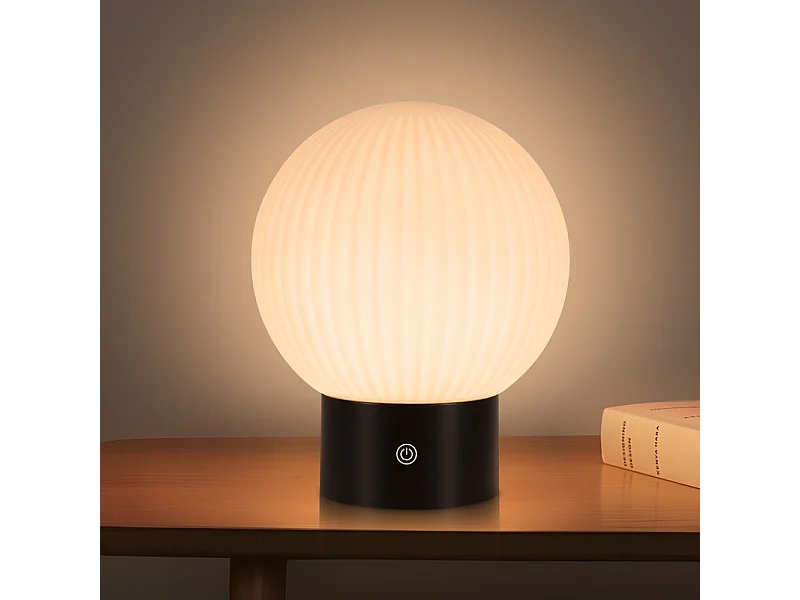 NETTLIFE Lampe de table sans fil rechargeable – Lampe LED tactile USB, dimmable 3000K–6500K, IP44, chevet & salle de bain