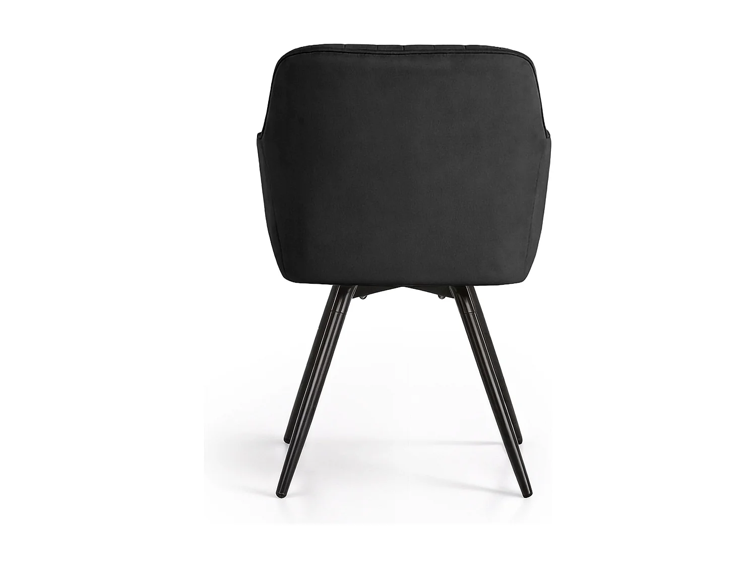 Lot de 6 Chaises pivotantes en velours à surpiqûres TURNO Noir pieds noirs