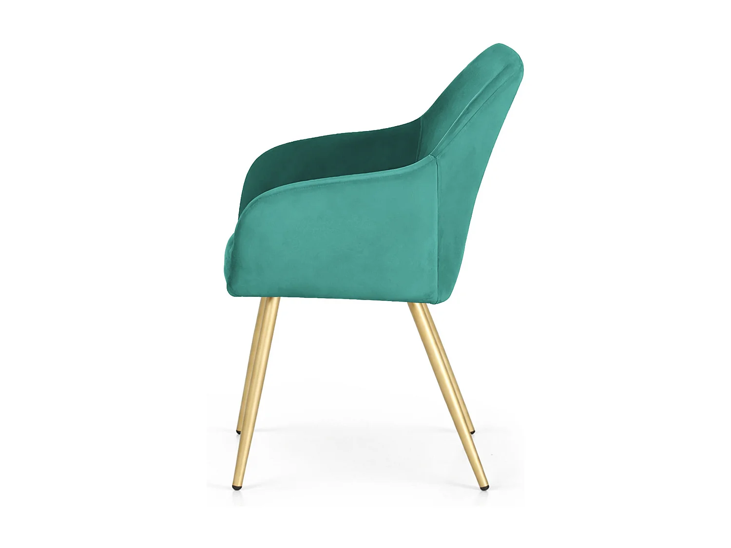 Set di 4 Sedie in velluto liscio ESTELLE Verde Bottiglia gambe oro