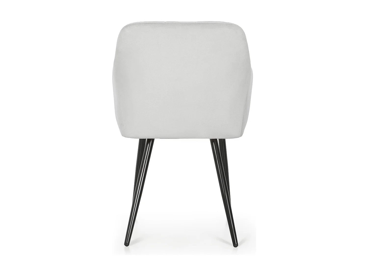 Set di 4 Sedie imbottite con cuciture quadrate LUXANO Grigio gambe nere