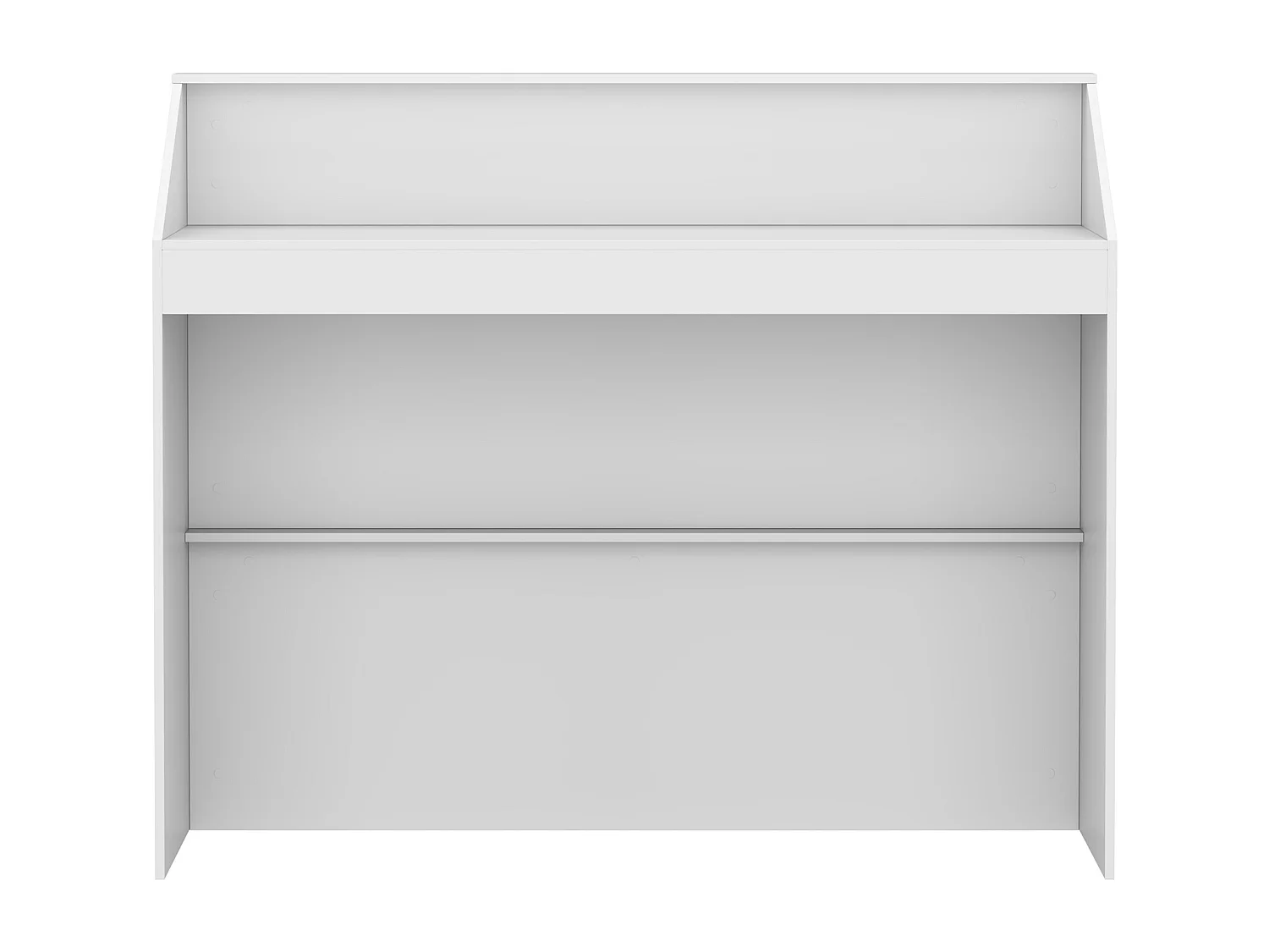 Comptoir de réception avec compartiments ouverts,Table de réception,étagères,Salon,Bureau,120x50x100cm,Blanc