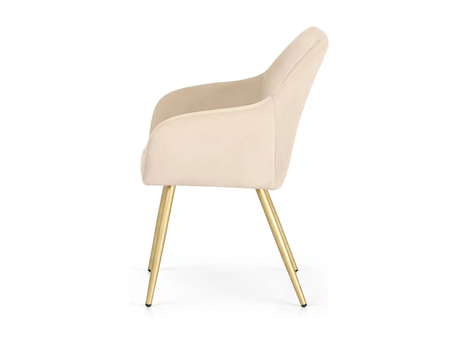 Set di 4 Sedie in velluto liscio ESTELLE Beige gambe oro