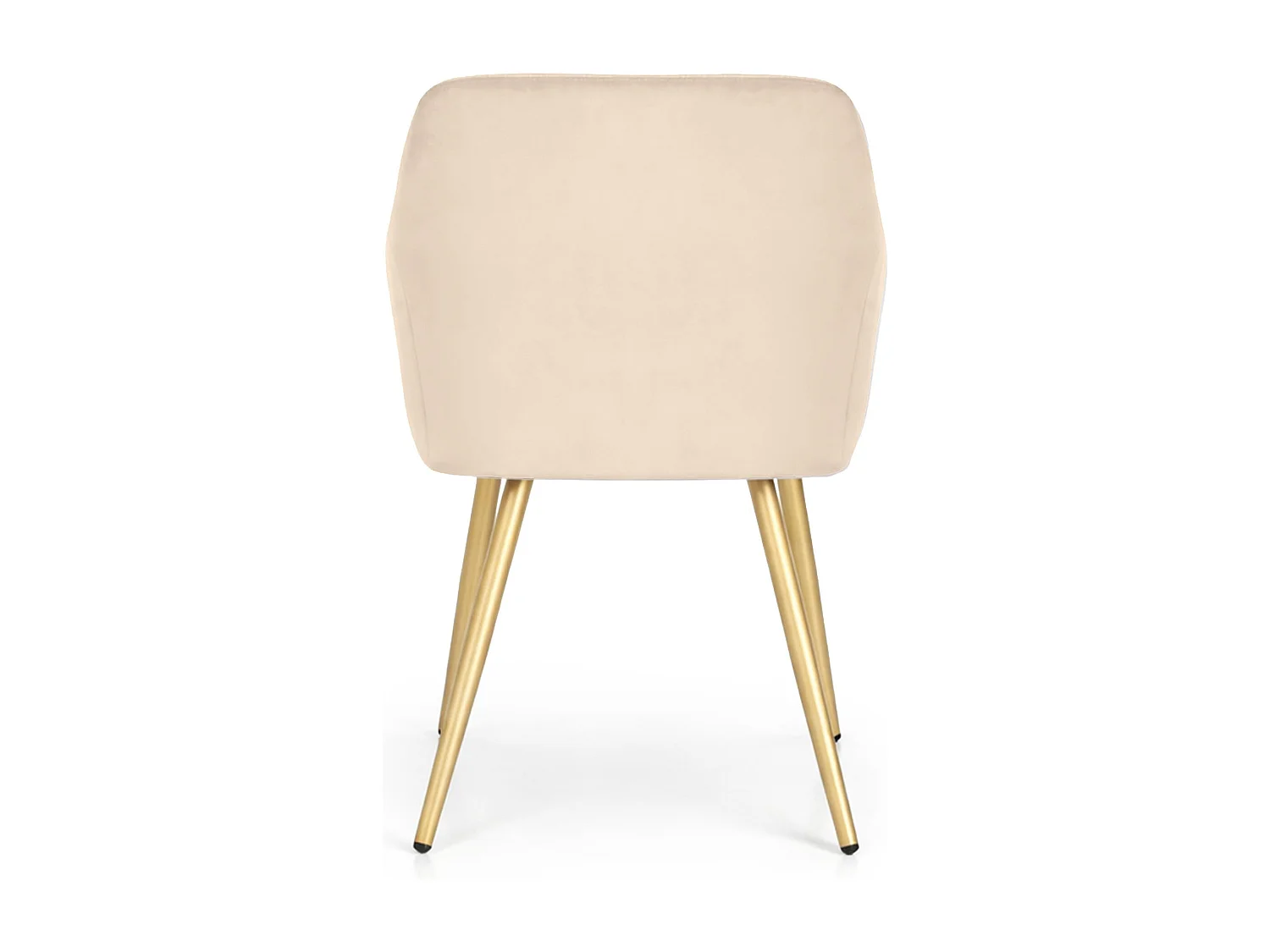 Set di 4 Sedie in velluto liscio ESTELLE Beige gambe oro