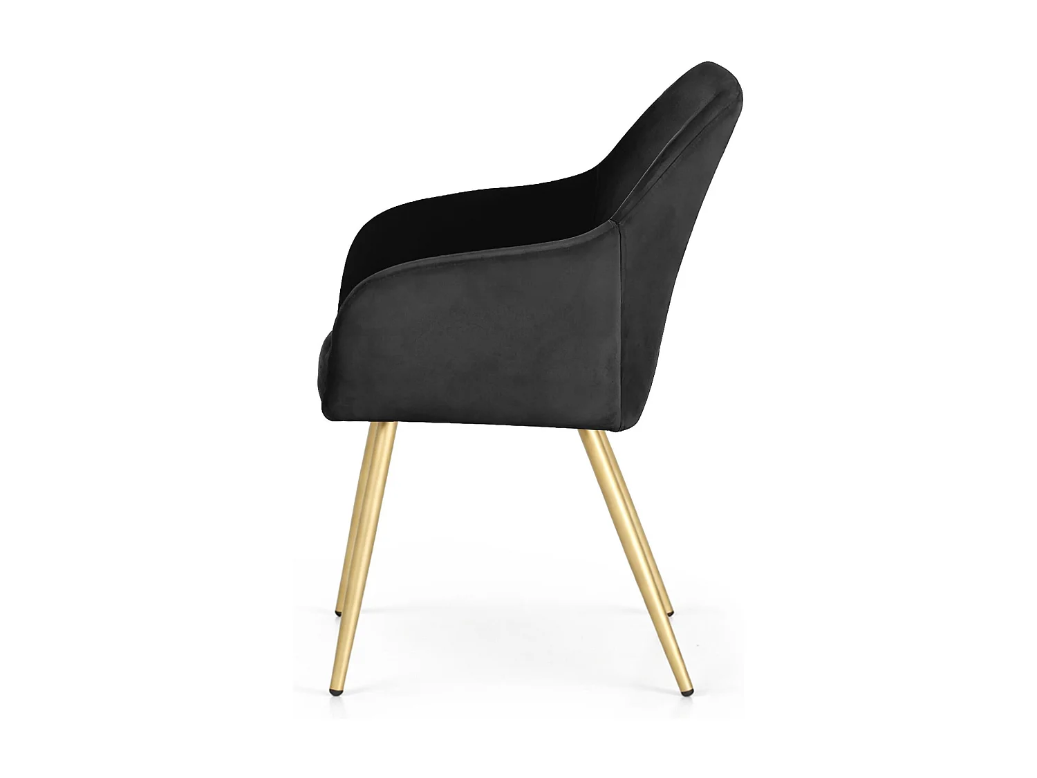 Set di 4 Sedie in velluto liscio ESTELLE Nero gambe oro