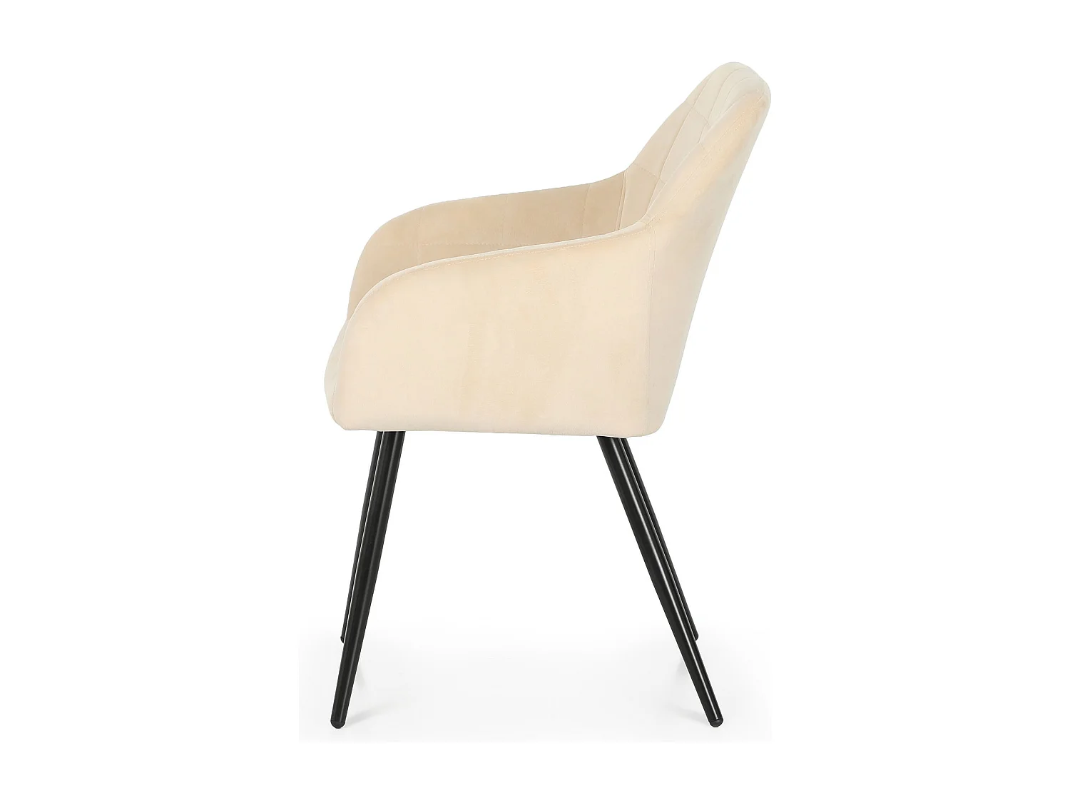 Juego de 6 sillas acolchadas LUXANO Beige patas negras