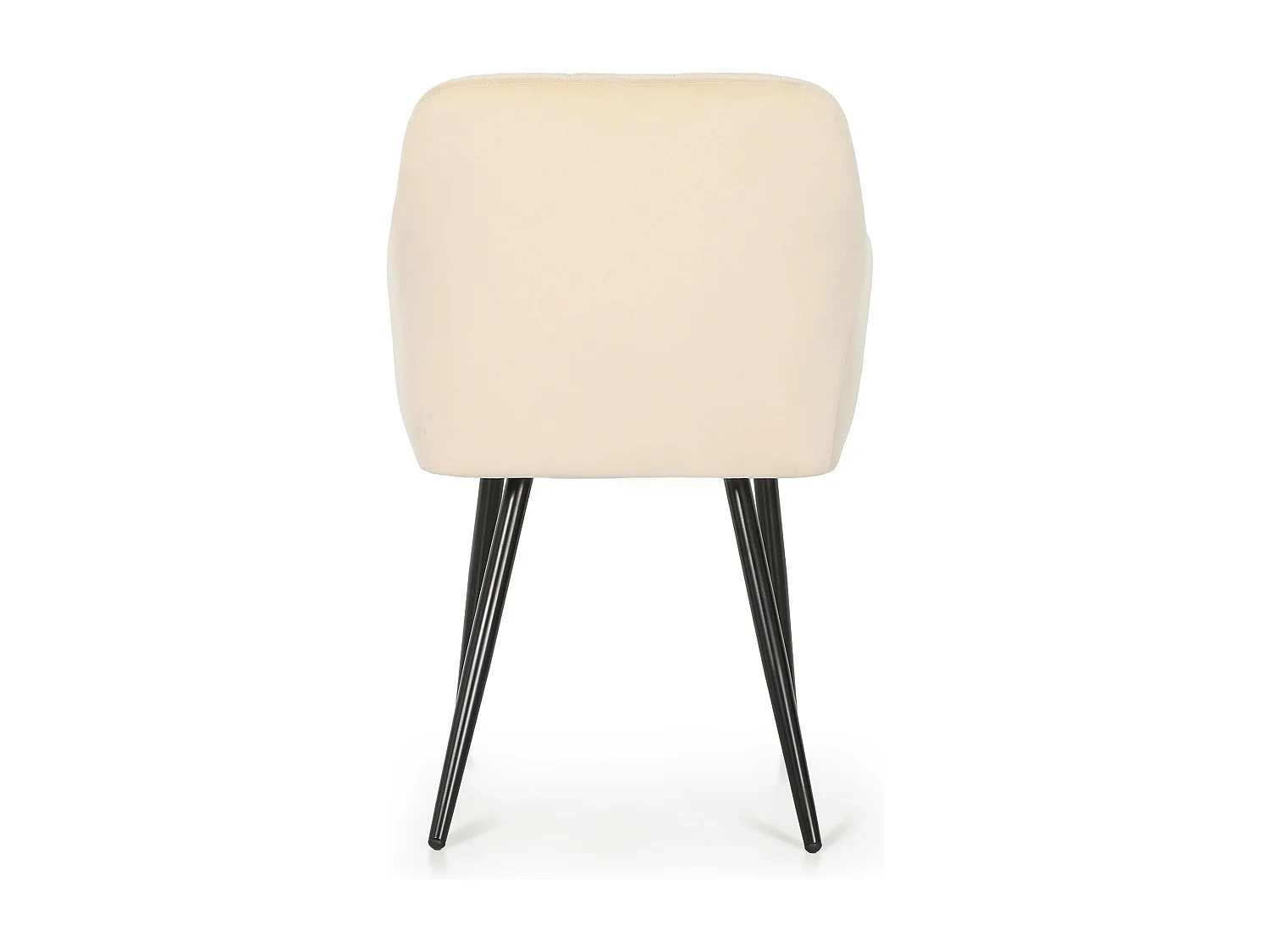 Juego de 6 sillas acolchadas LUXANO Beige patas negras